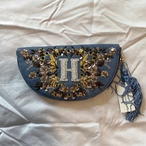 Anthropology embroidered and beaded clutch